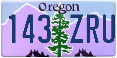 OR license plate 143ZRU