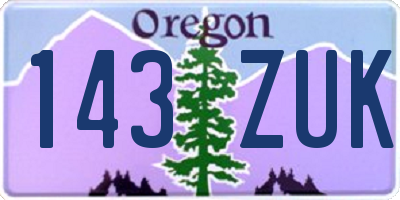 OR license plate 143ZUK