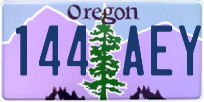 OR license plate 144AEY