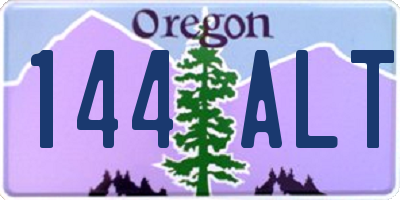 OR license plate 144ALT