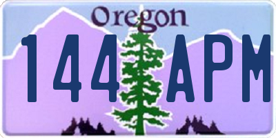 OR license plate 144APM