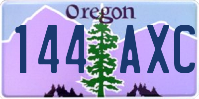 OR license plate 144AXC