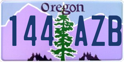OR license plate 144AZB