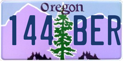 OR license plate 144BER
