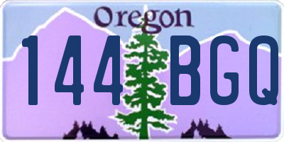 OR license plate 144BGQ
