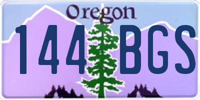 OR license plate 144BGS