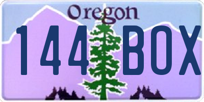 OR license plate 144BOX