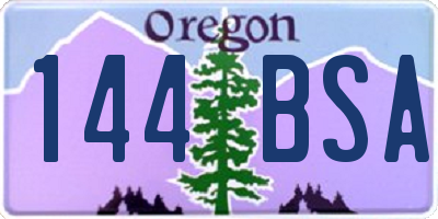 OR license plate 144BSA