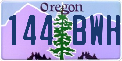 OR license plate 144BWH