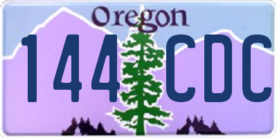 OR license plate 144CDC