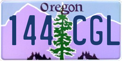 OR license plate 144CGL
