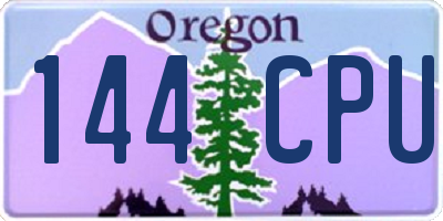 OR license plate 144CPU