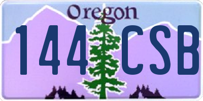 OR license plate 144CSB