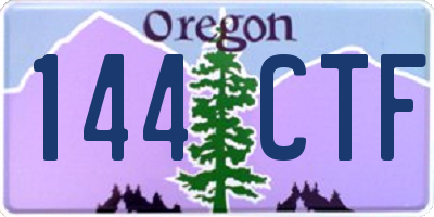 OR license plate 144CTF