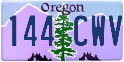 OR license plate 144CWV
