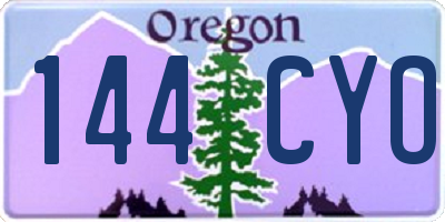OR license plate 144CYO