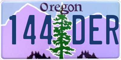 OR license plate 144DER