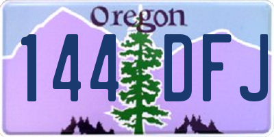 OR license plate 144DFJ