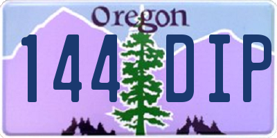 OR license plate 144DIP