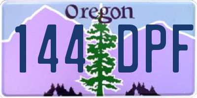 OR license plate 144DPF