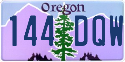 OR license plate 144DQW