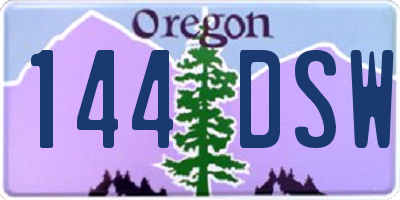 OR license plate 144DSW