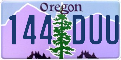 OR license plate 144DUU