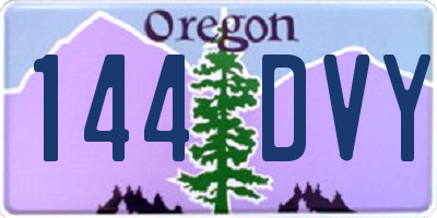 OR license plate 144DVY