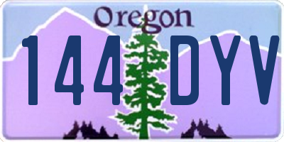 OR license plate 144DYV