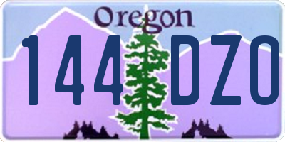 OR license plate 144DZO