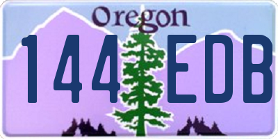 OR license plate 144EDB