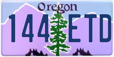 OR license plate 144ETD