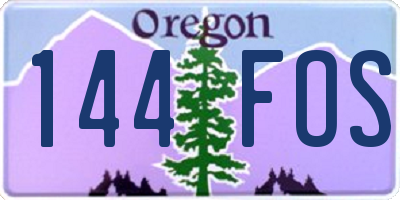 OR license plate 144FOS