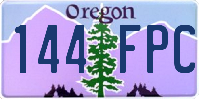 OR license plate 144FPC
