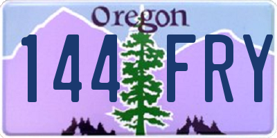OR license plate 144FRY