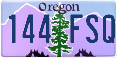 OR license plate 144FSQ
