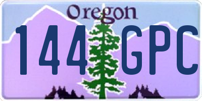 OR license plate 144GPC