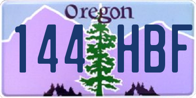OR license plate 144HBF