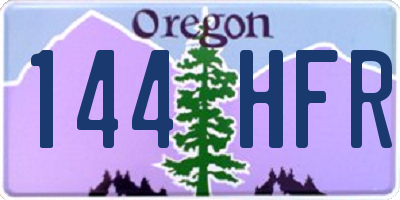 OR license plate 144HFR