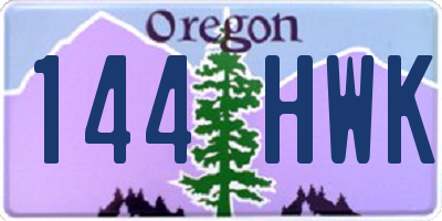 OR license plate 144HWK
