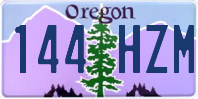 OR license plate 144HZM