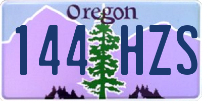 OR license plate 144HZS