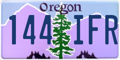 OR license plate 144IFR