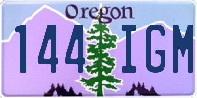OR license plate 144IGM