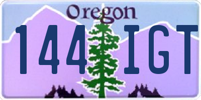 OR license plate 144IGT