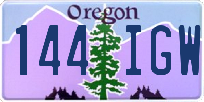 OR license plate 144IGW
