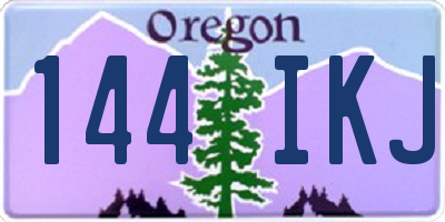 OR license plate 144IKJ