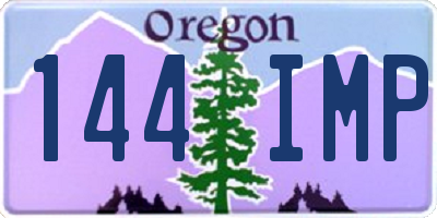 OR license plate 144IMP