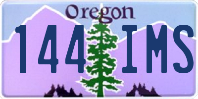 OR license plate 144IMS