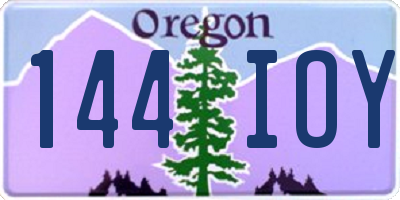 OR license plate 144IOY